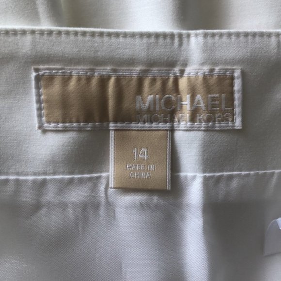 Michael Kors White Short Skirt w zip accents Size 14 - Picture 7 of 10